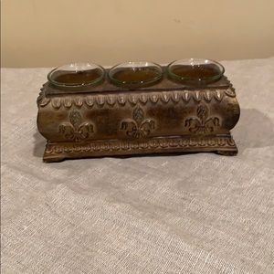 Decorative 3 votive candle holder